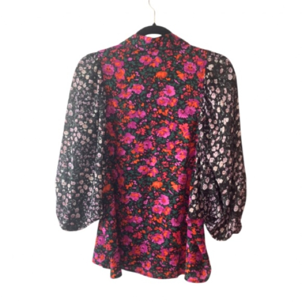 Oddy Button Down Floral Top Small - image 2